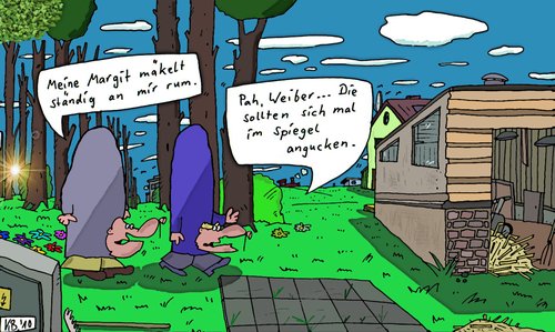Cartoon: Meine Margit (medium) by Leichnam tagged margit,ehe,mäkeln,kritik,weiber,spiegel,leichnam