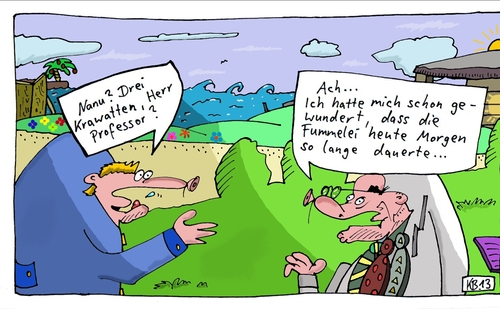 Cartoon: Prof. (medium) by Leichnam tagged prof,professor,nanu,krawatte,schlips,wissenschaft,fummelei,heute,morgen,lange,zeitraubend,ungeduld,zerstreut,unkonzentriert