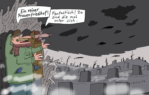 Cartoon: rein (medium) by Leichnam tagged rein,frauenfriedhof,fantastisch,unter,sich,totenacker
