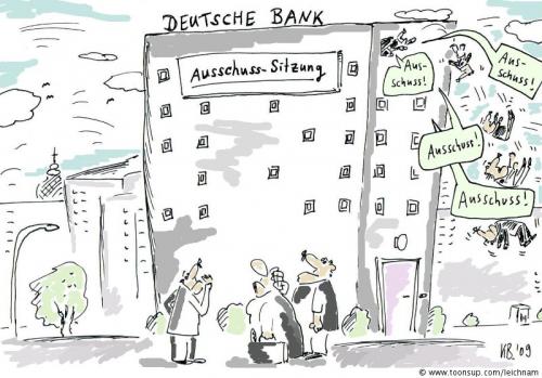 Cartoon: Sitzung (medium) by Leichnam tagged bank,ausschuss,deutsche,sitzung,finanzkrise,wirtschaftskrise