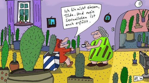Cartoon: Tilda (medium) by Leichnam tagged tilda,kaktus,kakteen,sammlung,pflanzen,leichnam,wohnung,züchten,sexualleben