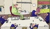 Cartoon: Kantine (small) by Leichnam tagged kantine,betriebsessen,chef,boss,unterstellte,arbeiter,speis,und,trank