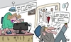 Cartoon: Kleines Unglück (small) by Leichnam tagged technik,infiziert,computer,elvira,virus,erschrecken,entsetzen