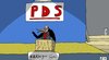 Cartoon: PDS (small) by Leichnam tagged pds,gysi,politik,bundestag,rede,bühne,krähe