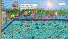 Cartoon: Sommerfreude (small) by Leichnam tagged sommerfreude,freibad,schwimmen,wasser,spaß,sonne,urlaub,menschenmenge