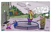 Cartoon: Vorbild (small) by Leichnam tagged vorbild,vater,papa,springen,hüpfen,trampolin,sohn,tochter,spaß,vergnügen,höher,schneller,weiter,besser,funsport
