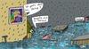 Cartoon: Wohin? (small) by Leichnam tagged wohin,leichnam,wasser,hochwasser,freibad,heinz,schwimmen