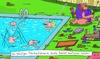Cartoon: zu oft (small) by Leichnam tagged zu,oft,häufig,wasserläufer,rainer,sommer,sonne,hitze,urlaub,freibad,schwimmbad,plantschen,abkühlung,schwitzen