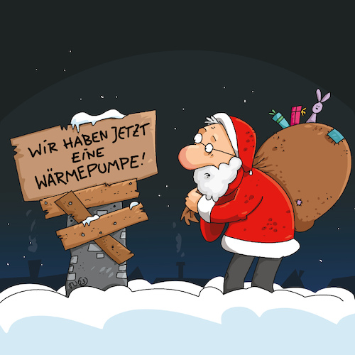 Cartoon: Wärmepumpe (medium) by Trantow tagged weihnachten,weihnachtsmann,wärmepumpe,heizung,winter,energiewende,klimawandel,weihnachten,weihnachtsmann,wärmepumpe,heizung,winter,energiewende,klimawandel