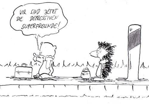 Cartoon: Die depressiven Superfreunde (medium) by kusubi tagged kusubi