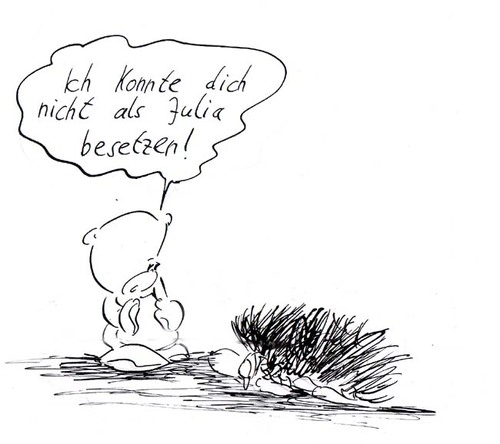 Cartoon: Ende einer depressiven Kariere (medium) by kusubi tagged kusubi