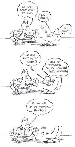 Cartoon: Pickel am Arsch (medium) by kusubi tagged kusubi