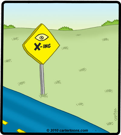 Cartoon: Eye crossing (medium) by cartertoons tagged eye,crossing,sign,road