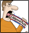 Cartoon: Almond Pain (small) by cartertoons tagged almond,joy,candy,bars,food,eating,consumption,pranks