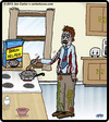Cartoon: Brain Helper (small) by cartertoons tagged zombies,food,eating,cooking,brains,kitchens