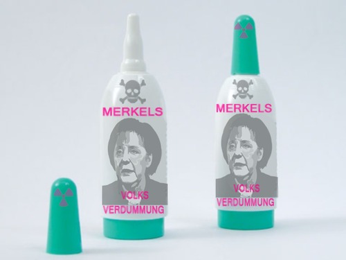Cartoon: Merkels Spezial Nasen-Spray (medium) by Fareus tagged akw,kernkraft,merkel