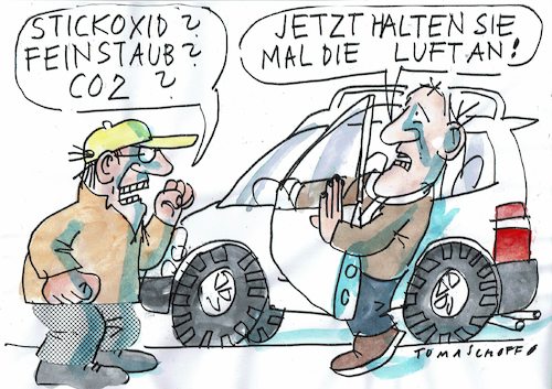 Cartoon: Abgase (medium) by Jan Tomaschoff tagged stickoxid,co2,auto,stickoxid,co2,auto