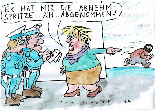 Cartoon: Abnehmen (medium) by Jan Tomaschoff tagged übergewicht,abnehmen,spritze,übergewicht,abnehmen,spritze
