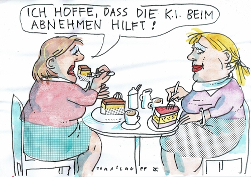 Cartoon: Abnehmen (medium) by Jan Tomaschoff tagged ki,übergewicht,diät,ki,übergewicht,diät