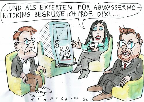 Cartoon: Abwasser (medium) by Jan Tomaschoff tagged corona,abwasser,monitoring,corona,abwasser,monitoring