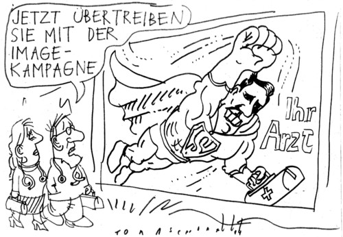 Cartoon: Ärztewerbung (medium) by Jan Tomaschoff tagged ärztewerbung,ärztewerbung