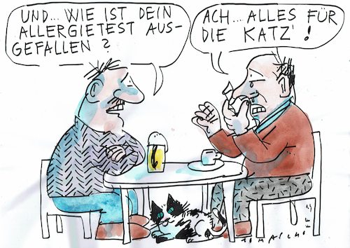 Cartoon: Allergie (medium) by Jan Tomaschoff tagged allergie,katze,allergie,katze