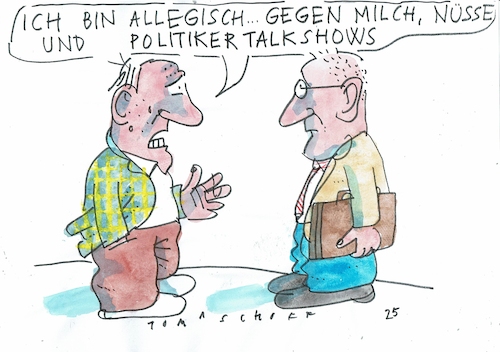 Cartoon: Allergie (medium) by Jan Tomaschoff tagged politiker,glaubhaftigkeit,show,politiker,glaubhaftigkeit,show
