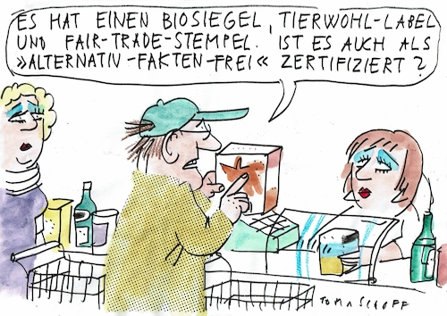 Cartoon: Alternativfakten (medium) by Jan Tomaschoff tagged sicherheit,wahrhaeit,fake,news,sicherheit,wahrhaeit,fake,news