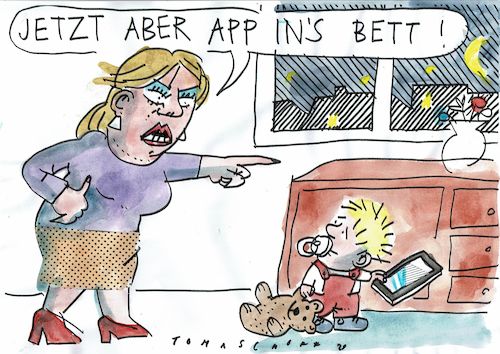 Cartoon: App (medium) by Jan Tomaschoff tagged handy,internet,apps,handy,internet,apps