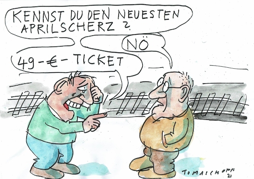 Cartoon: April (medium) by Jan Tomaschoff tagged 49,rur,bahn,49,rur,bahn