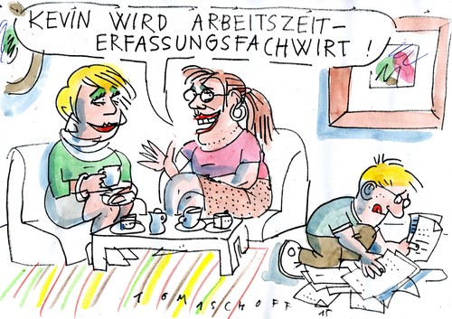 Cartoon: Arbeitszeit (medium) by Jan Tomaschoff tagged bürokratie,gesetze,gesetze,bürokratie