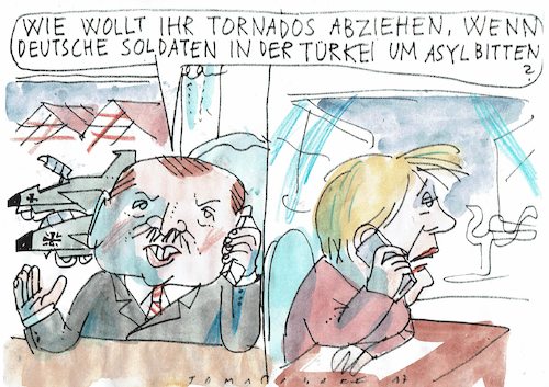 Cartoon: Asyl (medium) by Jan Tomaschoff tagged erdogan,türkei,deutschland,incirlik,erdogan,türkei,deutschland,incirlik