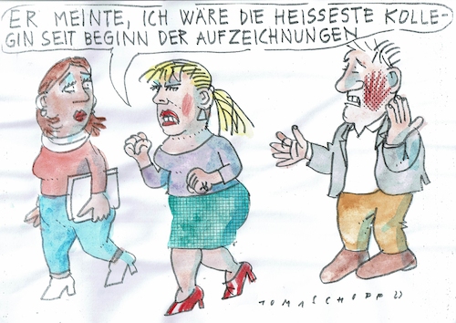 Cartoon: Aufzeichnungen (medium) by Jan Tomaschoff tagged flirt,bedrängen,erotik,flirt,bedrängen,erotik
