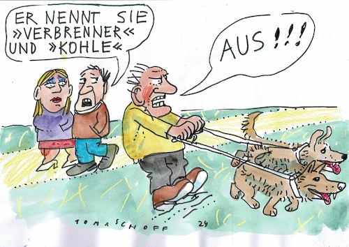 Cartoon: aus (medium) by Jan Tomaschoff tagged kohle,verbrenner,energie,wende,kohle,verbrenner,energie,wende