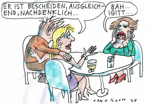 Cartoon: Ausgleichend (medium) by Jan Tomaschoff tagged wahlen,politiker,laschet,wahlen,politiker,laschet