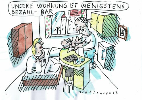 Cartoon: Bar (medium) by Jan Tomaschoff tagged wohnungsnot,familie,wohnungsnot,familie