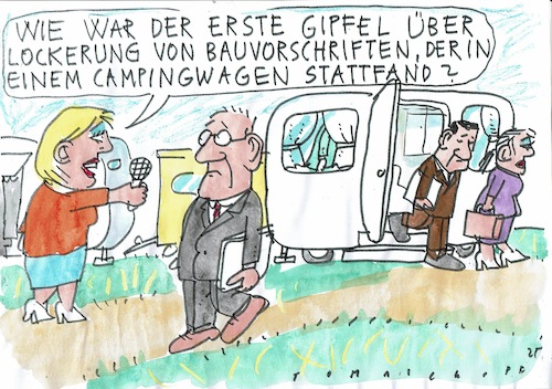 Cartoon: Bau (medium) by Jan Tomaschoff tagged wohnungenot,bauen,wohnungenot,bauen