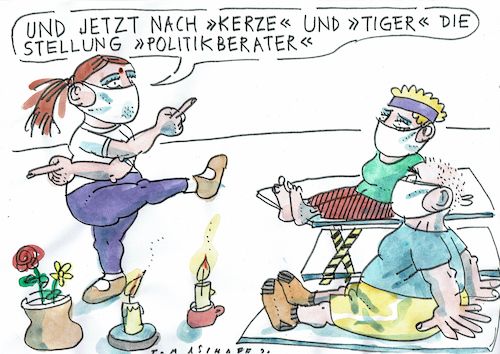 Cartoon: Berater (medium) by Jan Tomaschoff tagged corona,politik,wissenschaft,virologie,corona,politik,wissenschaft,virologie