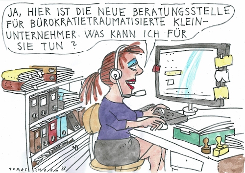 Cartoon: Beratung (medium) by Jan Tomaschoff tagged bürokratie,wirtschaft,bürokratie,wirtschaft