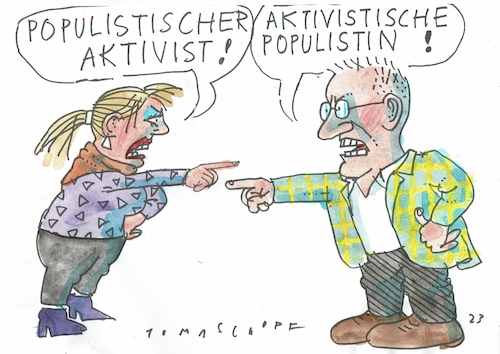 Cartoon: Beschimpfung (medium) by Jan Tomaschoff tagged streitkultur,toleranz,kompromissbereitschaft,streitkultur,toleranz,kompromissbereitschaft