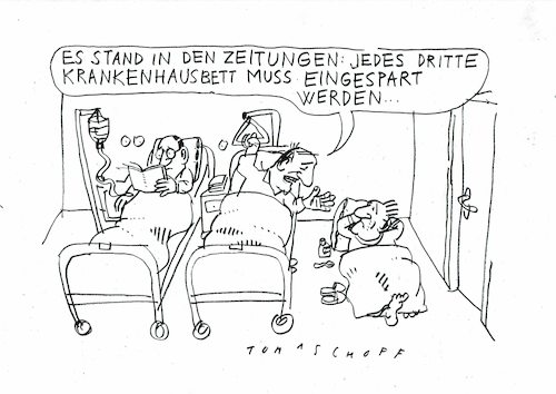 Cartoon: Bett (medium) by Jan Tomaschoff tagged kranjenhaus,kosten,kranjenhaus,kosten
