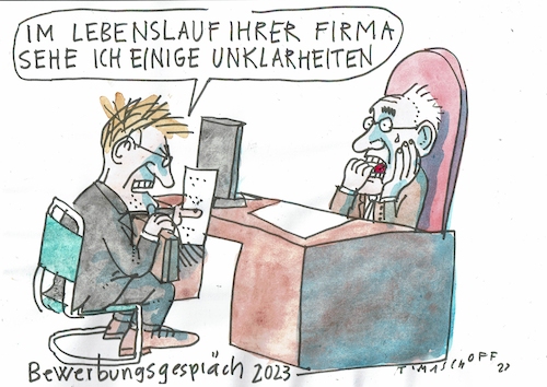 Cartoon: Bewerbung (medium) by Jan Tomaschoff tagged fachkräftemangel,quereinsteiger,bewerbung,fachkräftemangel,quereinsteiger,bewerbung
