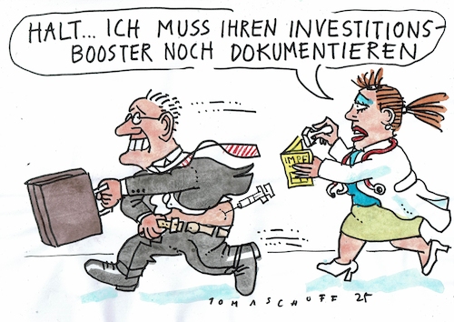 Cartoon: Booster (medium) by Jan Tomaschoff tagged wietschaft,krise,flaute,inverstitionen,staat,wietschaft,krise,flaute,inverstitionen,staat