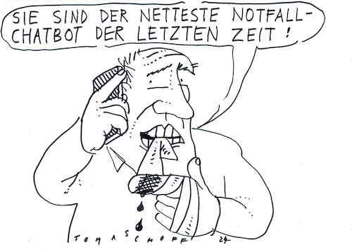 Cartoon: Bot (medium) by Jan Tomaschoff tagged ärzte,bots,gesundheit,zuwendung,ärzte,bots,gesundheit,zuwendung