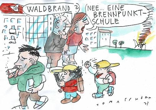 Cartoon: Brennpunkt (medium) by Jan Tomaschoff tagged sozialer,brennpinkt,schule,sozialer,brennpinkt,schule