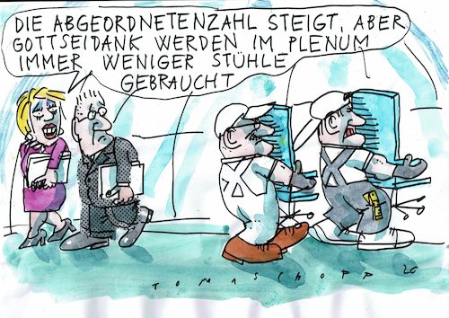 Cartoon: Bundestag (medium) by Jan Tomaschoff tagged bundestag,plenum,abwesenheit,abgeordnetenzahl,bundestag,plenum,abwesenheit,abgeordnetenzahl