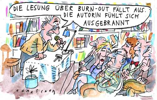 Cartoon: burn out (medium) by Jan Tomaschoff tagged modekrankheiten,burnout,modekrankheiten,burnout