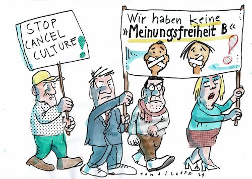 Cartoon: cancel culture (medium) by Jan Tomaschoff tagged meinungsfreiheit,zensur,meinungsfreiheit,zensur