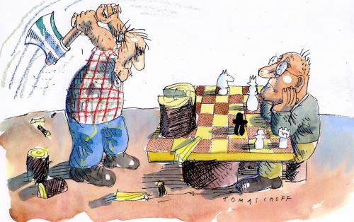 Cartoon: Chess (medium) by Jan Tomaschoff tagged chess,schach