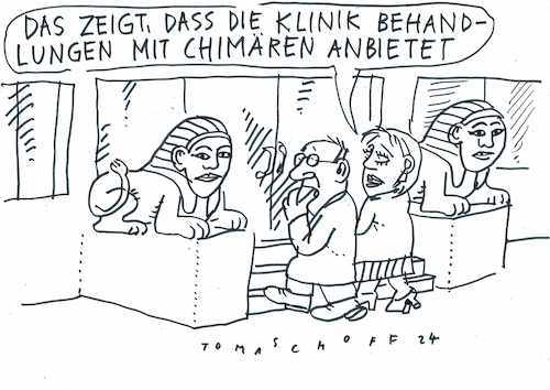 Cartoon: Chimären (medium) by Jan Tomaschoff tagged krebsbehandlung,krebsbehandlung